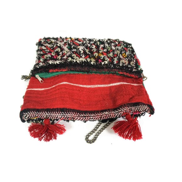 Moroccan Vintage Kilim Bag: Handmade Sequins Crossbody Purse - Picture 5 of 9